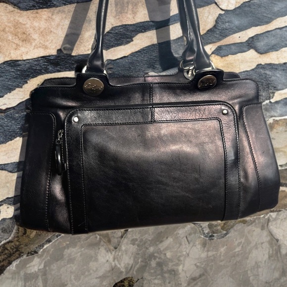 Rodger Vivier Paris Dark Leather Double Handle Satchel Handbag - Picture 6 of 13